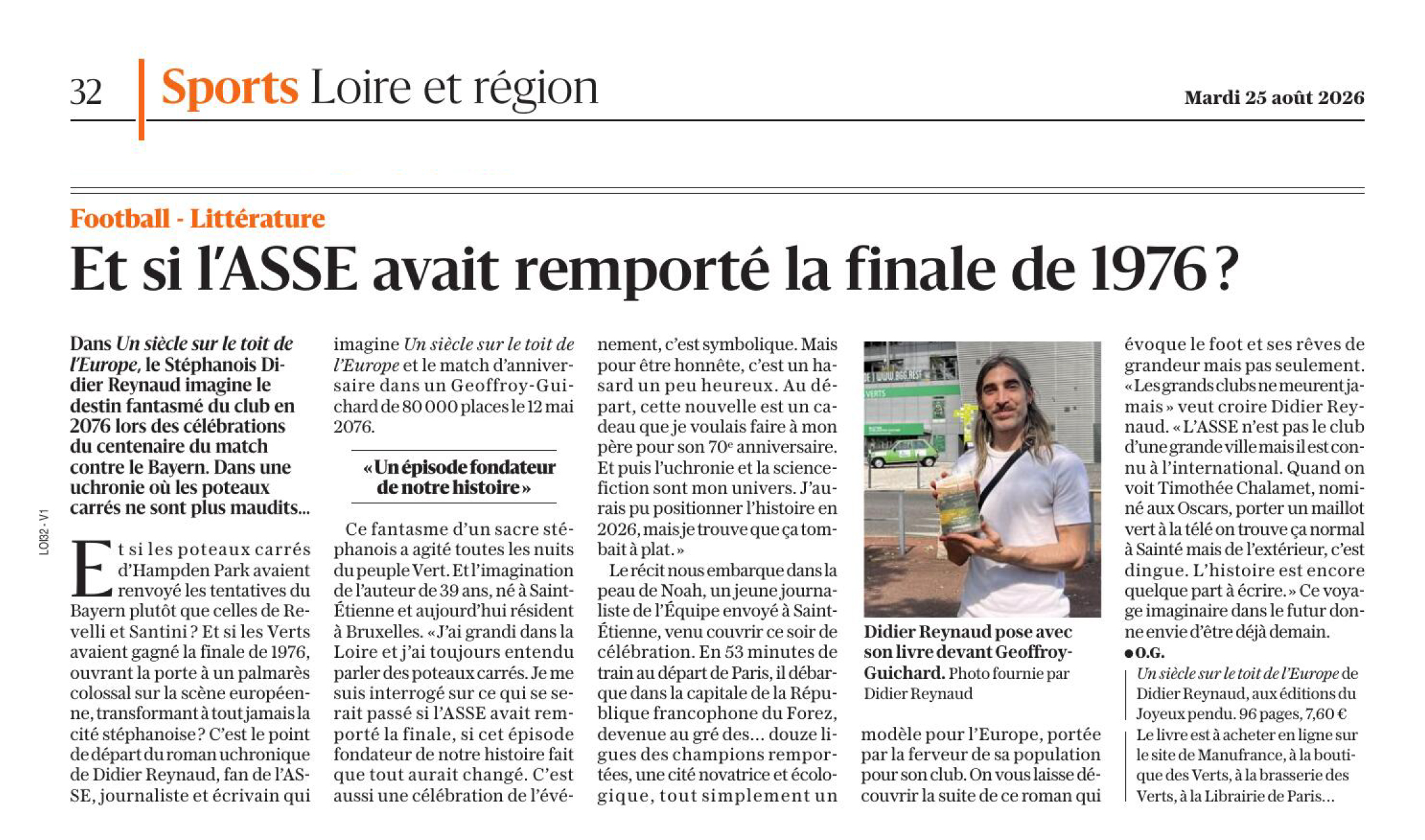 Article du Progrès consacré à Un siècle sur le toit de l'Europe