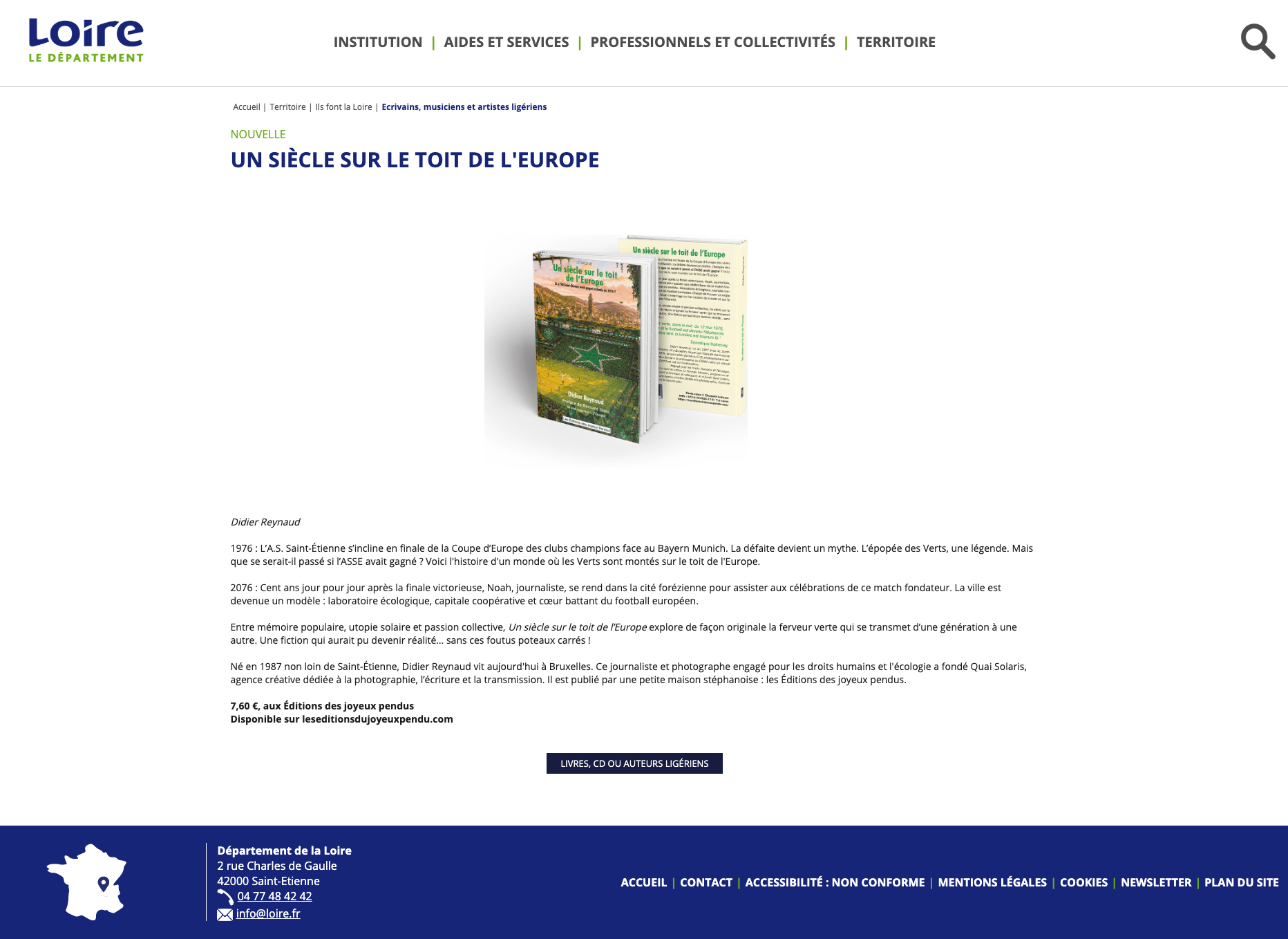 Le livre sur le site du Département de la Loire
