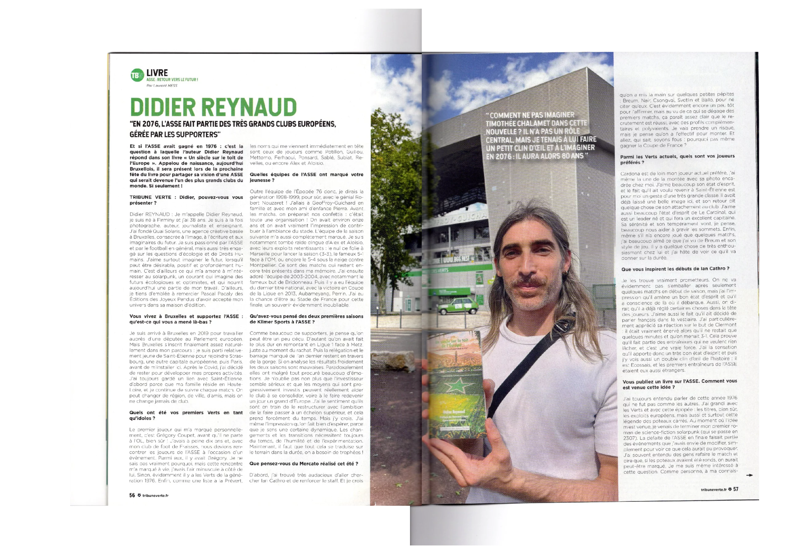 Double page intérieure de La Tribune Verte